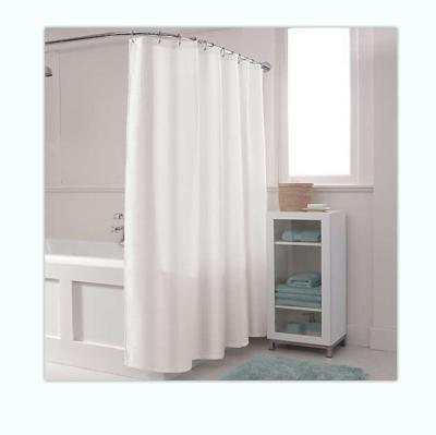 China Hotel Durable Waterproof Polyester Cotton Blend Fabric Bathroom Waffle Shower Curtains for sale