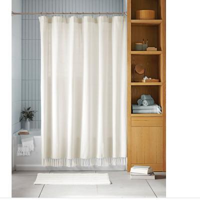 China Amazon Sustainable Wholesale Best Selling Cotton Shower Curtain Custom Heavy Duty Shower Curtains For Bathroom for sale