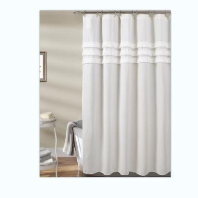 China Wholesale Customized Viable Size Cotton Shower Curtain Household Products Color Custom White Shower Curtain for sale