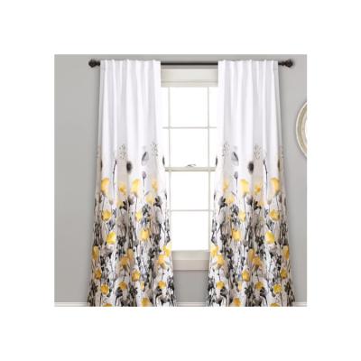 China Custom Modern Nordic Simple Yellow Geometric Printing Home Curtains 100% Polyester Blackout Drapes Living Room Bedroom Decor for sale