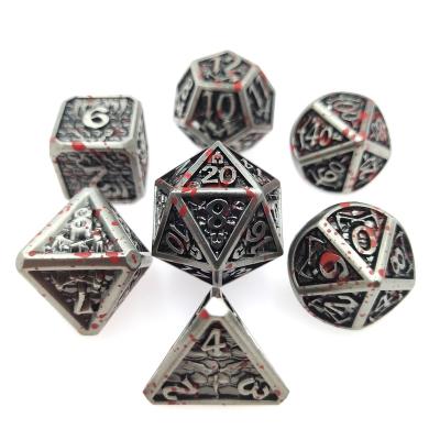 China Zinc Alloy Dnd and RPG and Mtg Table Game Accessories Metal Custom Polyhedral Dies Set Polyhedral 7pcs Dies for sale