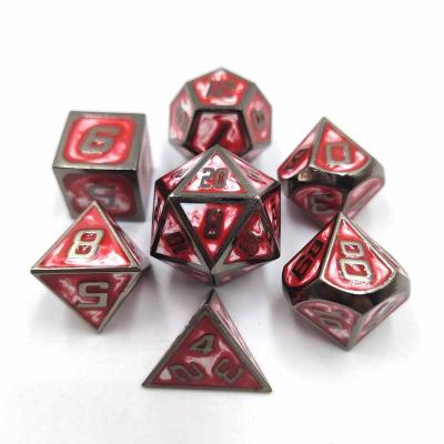 China Colorful Dice7 Zinc Alloy Polyhedral Dies Set Dnd Game Metal Dungeons And Dragons Dies Cut for sale