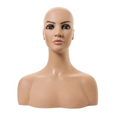 China PVC Material HOT Selling Mannequin NEW For Wig Display For Wig Mannequin Head With Shoulder Half Body Mannequin Smile Female Head for sale