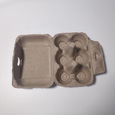 China Hot Sale Recyclable 6 Cell 6 Holes Paper Pulp Egg Carton Paper Egg Tray With Lid for sale