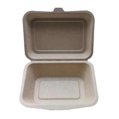 China Biodegradble Sugarcane Bagasse Burger Clamshell Box for sale