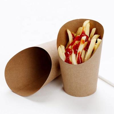 China Biodegradable Oblique Oblique Fries Paper Cup Snack Paper Cup Potato Chips Wrapping Paper Disposable Paper Cup for sale