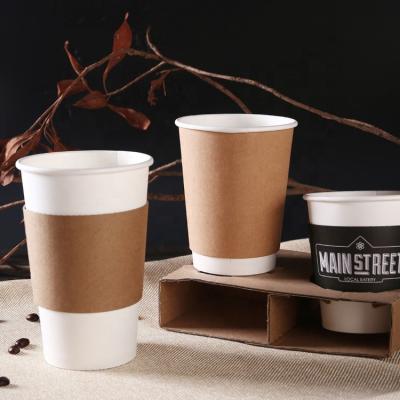 China Recycled Materials Factory Supply Coffee Cup Sleeve Insulated Heat Resistance Paper Cup Sleeve for sale