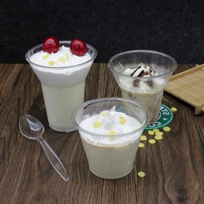 China New Design Food Grade Cups 9oz/270ml Disposable Plastic PET Ice Cream Cup for sale