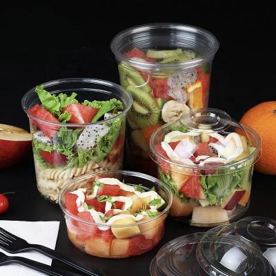 China Single Wall Transparent Disposable 8oz PET Grocery Plastic Cup With Lid for sale