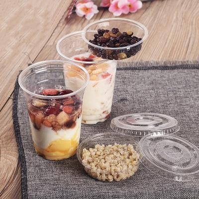 China Mini Single Wall Wholesale Plastic Cup Yogurt Plastic PET Cup for sale