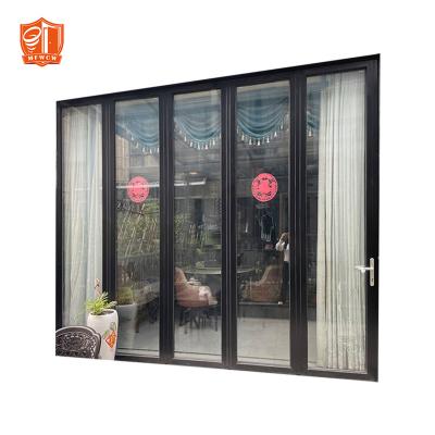 China Puertas Plegables Aluminum Bifold Doors Decoration Hurricane Proof Exterior Bi Fold Door Patio Glass Door for sale