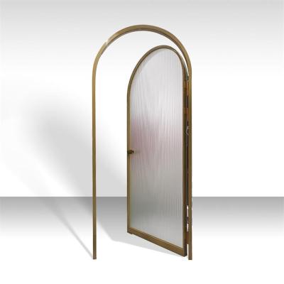 China Decoration Customized Security Front Doors Black Aluminum Frame Tempered Glass Swing Casement Door for sale