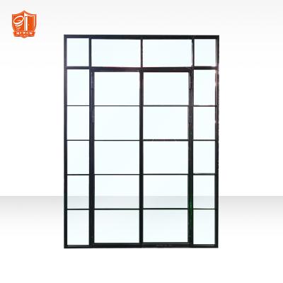 China Decoration Modern French Double Door Slim Exterior Aluminum Door Frame Casement Glass Front Doors for sale