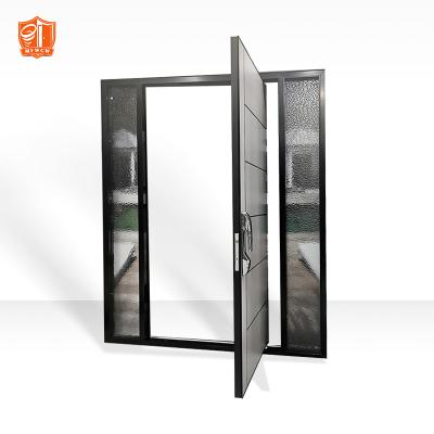 China Modern exterior decoration entry security front door aluminum pivot doors for sale