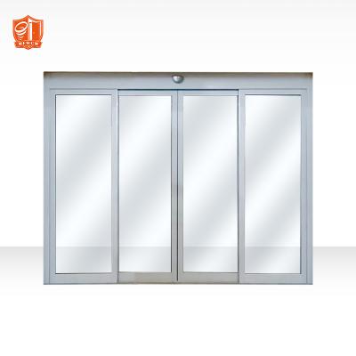 China Decoration Patterns Luxury Interior Decorative Glass Sense Automatic System Security Sliding Doors for sale