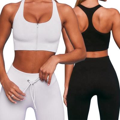 China Breathable Seamless Crop Shirt Women Yoga Set Zippers Long Sleeve High Waist Legging Workout Equipment Running Gym Gym Clothes Sporty Suits for sale