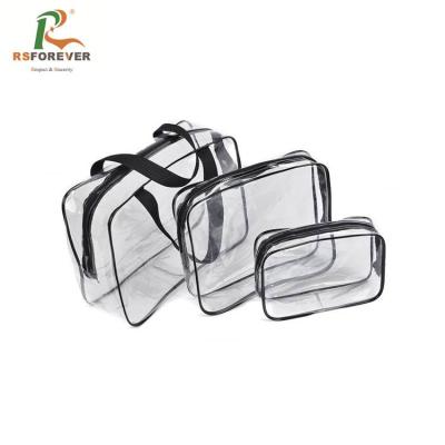 China 2021 BIODEGRADABLE Custom Printed Logo 0.3mm Eco-friendly PVC Clear Cosmetic Zipper Bag for sale