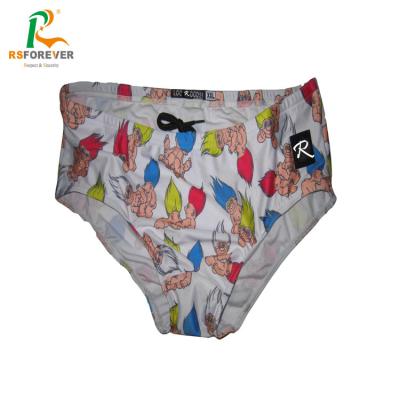 China Breathable cartoon printing men's swimwear brief fitness string bikini wholesale swimwear for sale