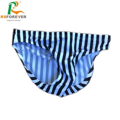 China Hot Selling Striped Swimwear Men's Plus Size Sublimation Dye Bath Briefs Swimsuit Swim Trunk for sale