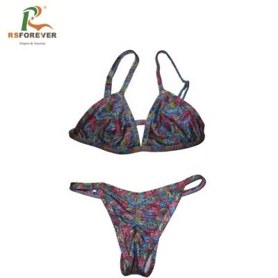 China Breathable Custom Women's Sublimation Print Bikini Sexy Brazilian Thong Bottom Crac! crack! for sale