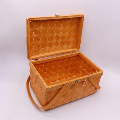 China Viable Custom Items Small Bamboo Picnic Storage Basket for sale