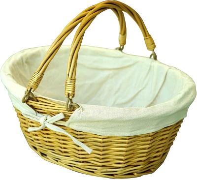 China Small Rustic White Wicker Picnic Baskets Red Riding Hood Basket For Kids for sale