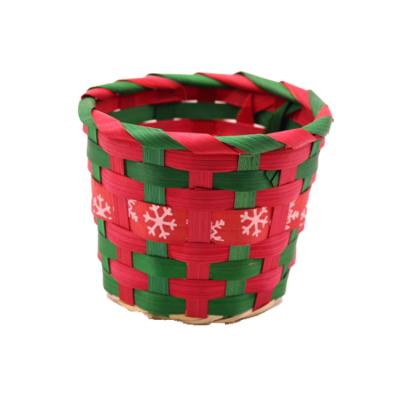 China New Sustainable Wholesale Decorative Christmas Easter Hot Sale Woven Kids Bamboo Gift Baskets for sale