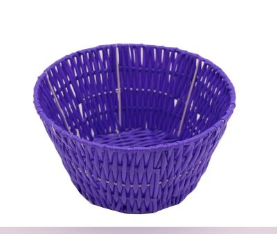 China Sustainable Handmade Popular Plastic Cavity Rattan Woven Gift Basket for sale