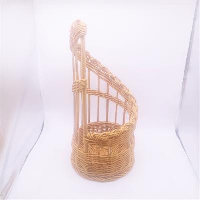 China Sustainable Luxury Handmade Plastic Rattan Baguette Basket For Long French Bread for sale