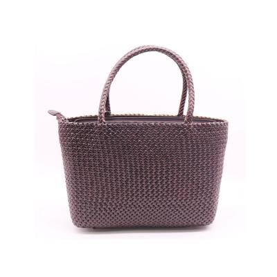 China Wholesale custom made luxury new design fashion vowen to weave retro braided leather handbag tote handbags for women for sale