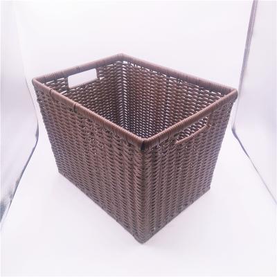 China Durable Washable Strong Handweaved PP Rattan Towel Basket For Bathroom for sale