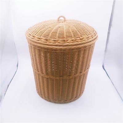 China Poly Factory Viable Wholesale Handmade Rattan Circular Laundry Basket for sale