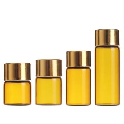 China 1ml 2ml 3ml 5ml Amber Glass Perfume Bottle Screw Cap Cosmetic Bottle for sale