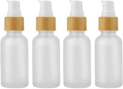 China 30ml Frosted Glass Lotion Bottle Travel Pump Bottles cosmetic glass bottle en venta