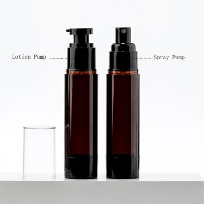 China Pumpflasche-Lotions-Nebel-Spray-Hautpflege-kosmetische Flasche Browns leere luftlose zu verkaufen