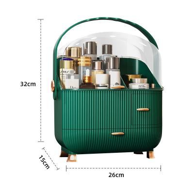 China Sustainable Portable Transparent Cosmetic Lipstick Set Storage Box Makeup Organizer With Drawers for sale