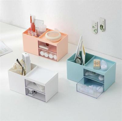 China Viable Wholesale Plastic Makeup Brush Organizer Stationery Storage Container Home Color Pencil Case for sale