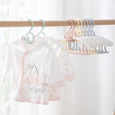 China 5/10/20pcs *Clothes Eco-friendly Material Hanger Kids Room Drying Racks Organizer Non-slip Plastic Cute Baby Hanger for sale