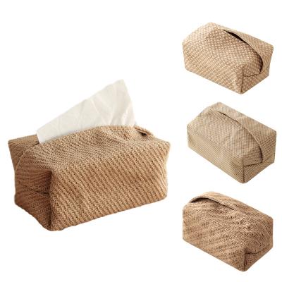 China Modern Japanese Style Jute Cloth Filter Mount Towel Holder Papers Dispenser For Living Room Home Car for sale