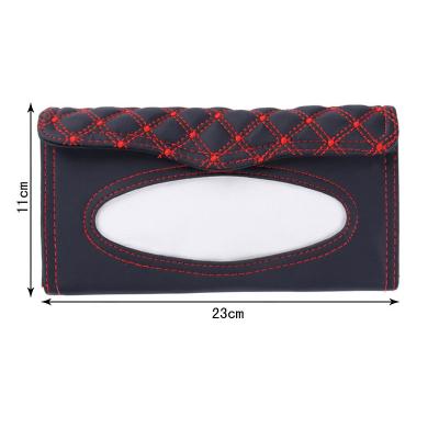 China Interior Decoration Vehicle Backseat Storage Paper Boxcar Contemporary Sun Visor Cloth Holder PU Leather for sale