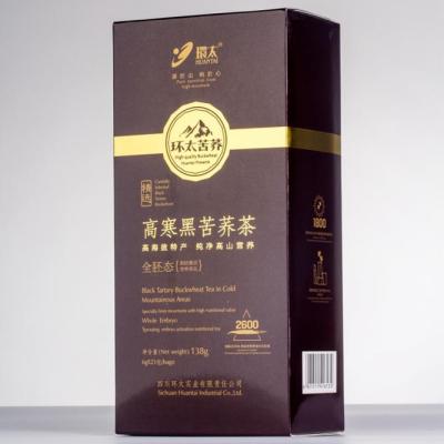 China 100% Natural/High Quality/Hot Organic Whole Black Embryo Quality 138g Sichuan Huantai Buckwheat Soba Tartary Bagged Grain Tea In Gift Box for sale