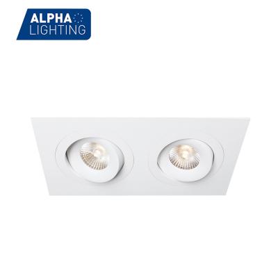 China Indoor Downlights Double Head 2*10w Ceiling Recessed Led Downlight Rectangular Flexible IP54 for sale