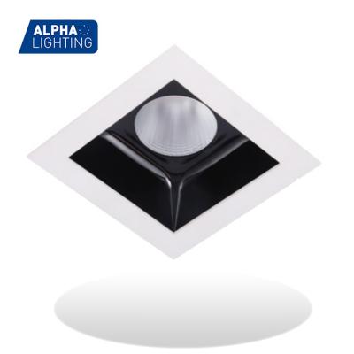 China Minimalist Cob Ceiling Recessed Light Effect Luminous Led Downlight Mix Color Square Shape 13W ALPHA Lighting Texture White &Texture Black for sale