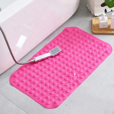 China Non-slip PVC Bath Floor Mat Household Shower Pad Bathroom Sustainable Bath Mat Mat Massage Mat With Suction Cups for sale