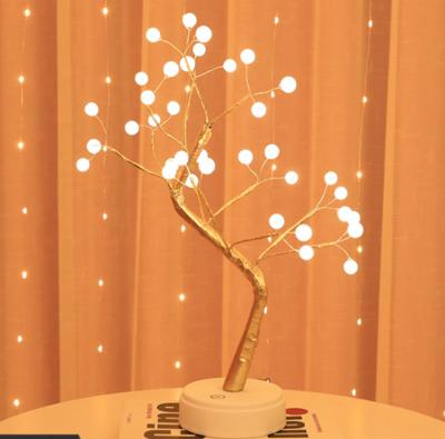 China Eco-friendly Materials Decoration USB Touch Switch Copper Wiring Led Christmas Tree Lights Creative Decor Small Night Table Light for sale