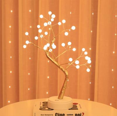 China Eco-friendly Materials Christmas Indoor Decoration Led Tree Lighting Copper Wire 36/72/108/ Led Tree Light Table Lamp for sale