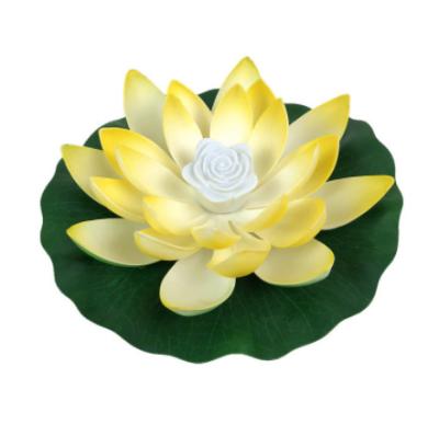 China Eco-friendly Colored Pool Light Outdoor Materials LED Lotus Lamp Waterproof Floating Pond Garden Night Light for sale