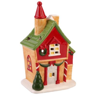 China Ceramic Tabletop Decoration Unique Design Christmas Gift Village Houses for sale