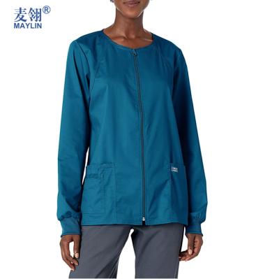 China Woven Fabric Wholesale Top Quality Medical Hospital Uniforms Scrubs Elegant Uniform Scrubs O-Neck Crubs Jackets for sale