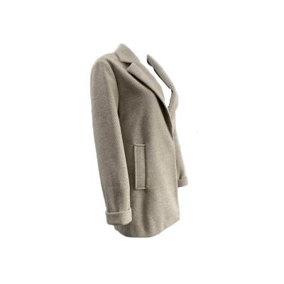 China Gray Womens Breathable Long Coats Turn Down Collar 90% Polyester 10% Rayon for sale